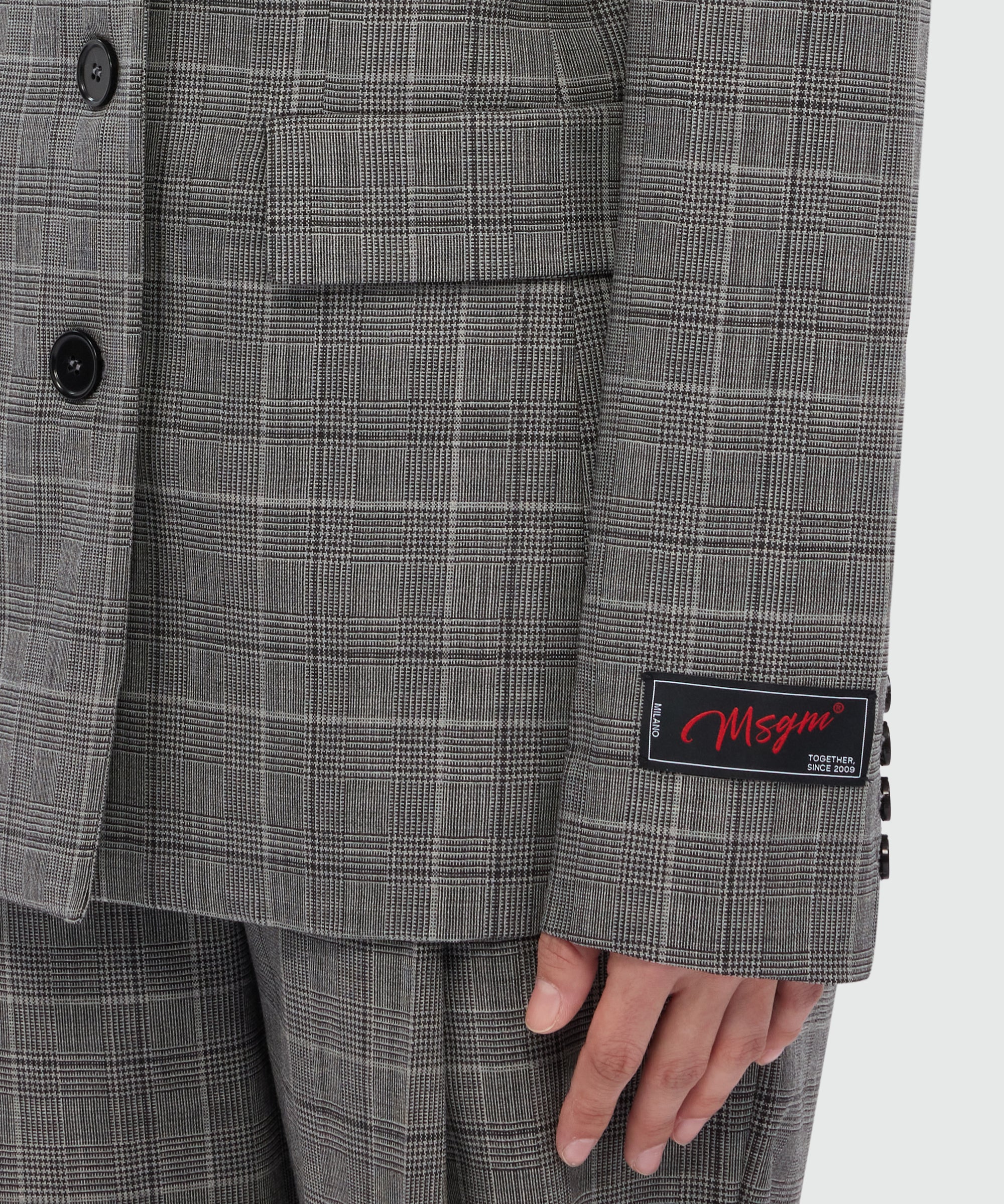 Prince of Wales wool single-breasted jacket. - Image 4