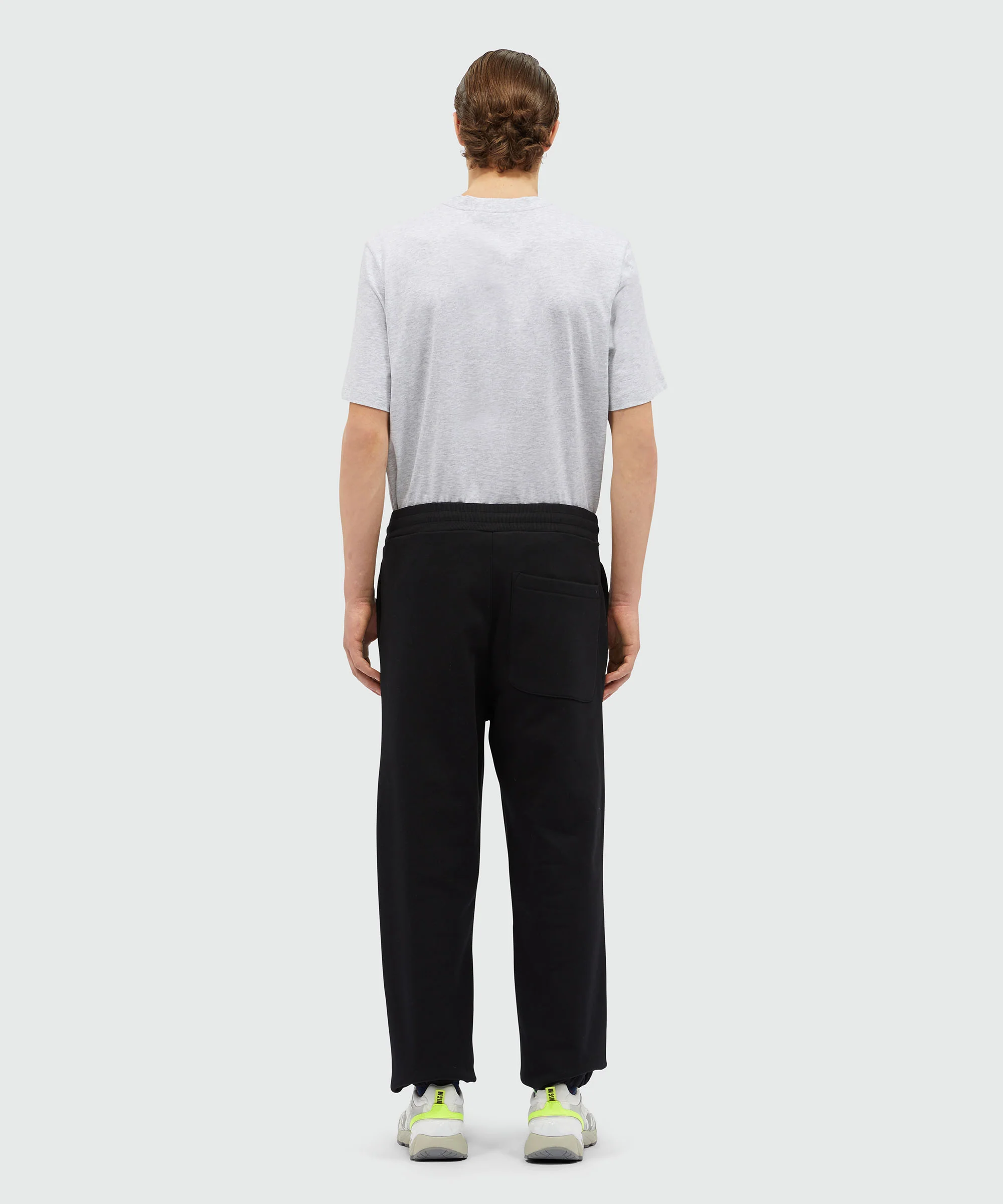Solid colour cotton track pants - Image 3