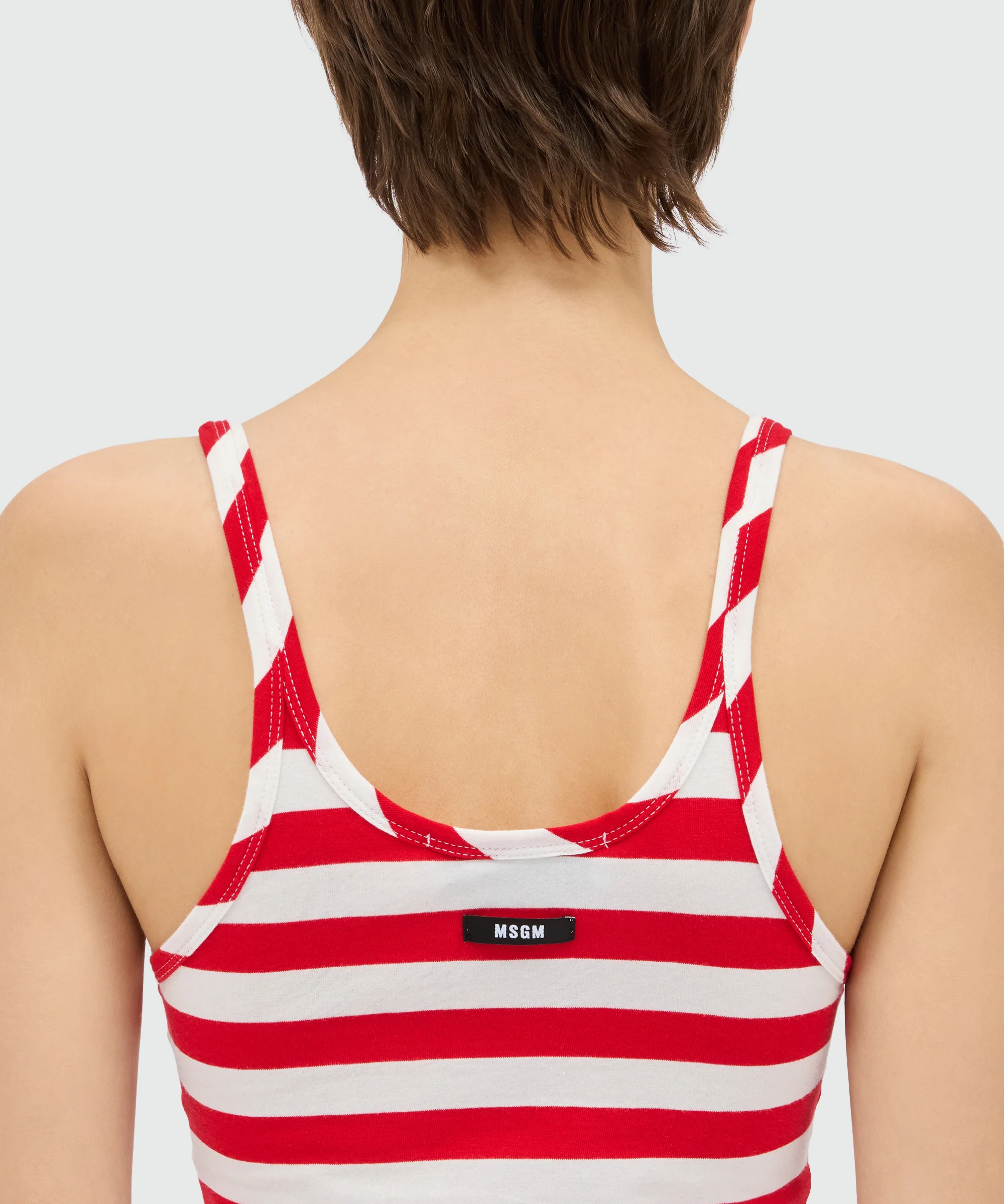 White and red striped jersey top. - Image 4